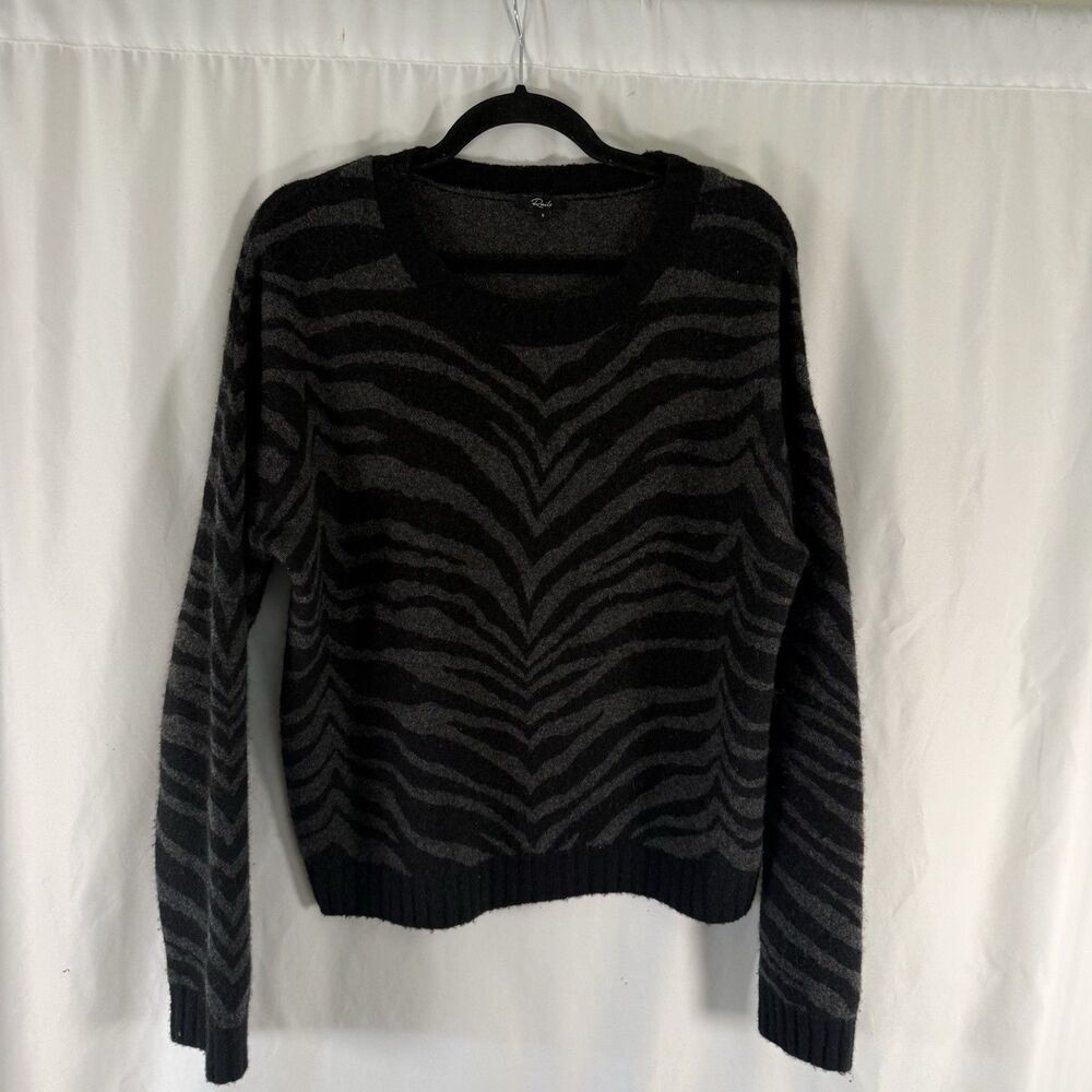 Rails Wool Cashmere Blend Sweater Women's Small Grey Black Striped Pullover
